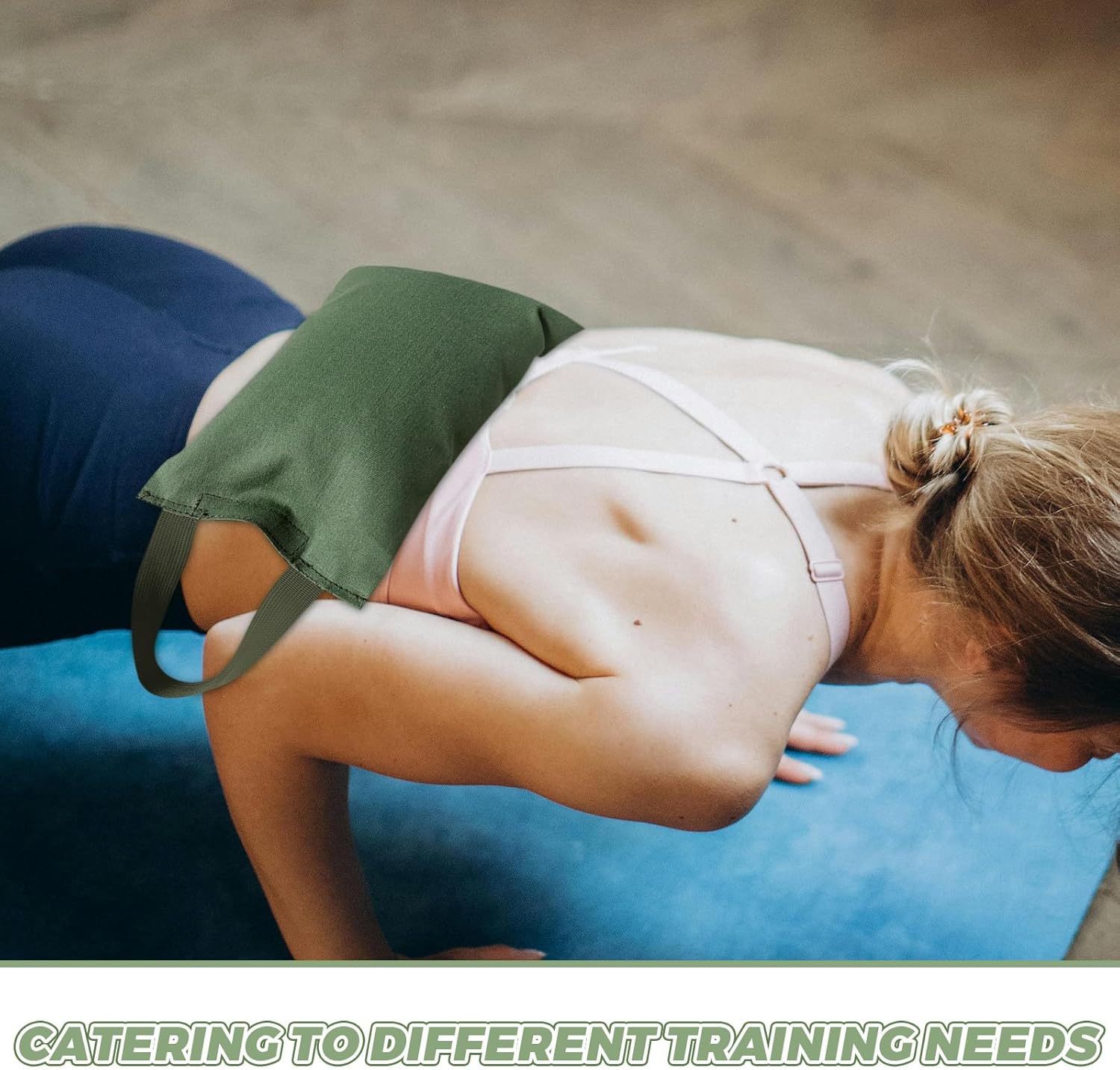 Weighted Sandbag for Fitness and Pilates, 2kg Fillable Canvas Sand Bag with Handle, Reusable Training Exercise Sandbag for Yoga and Weight Training