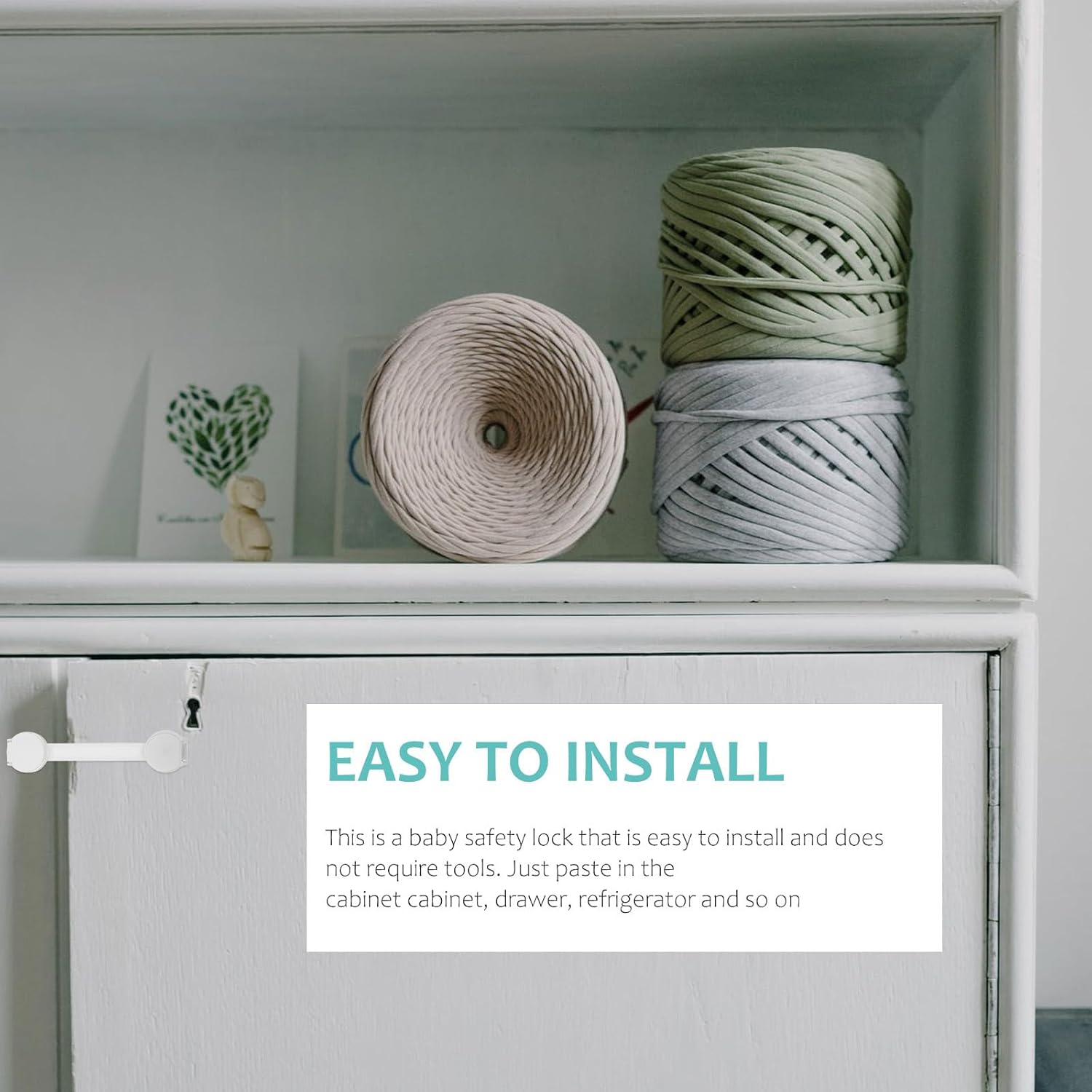 10pcs Childproof Cabinet Locks White Strap Proofing Safety Latches for Refrigerator and Drawer Adhesive Household Guard Locks