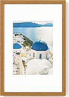 Vista 174 de Axeman Marco para póster de 18 x 24 pulgadas con paspartú para 16 x 20 pulgadas, marco de fotos de madera maciza de roble con vidrio templado, marco