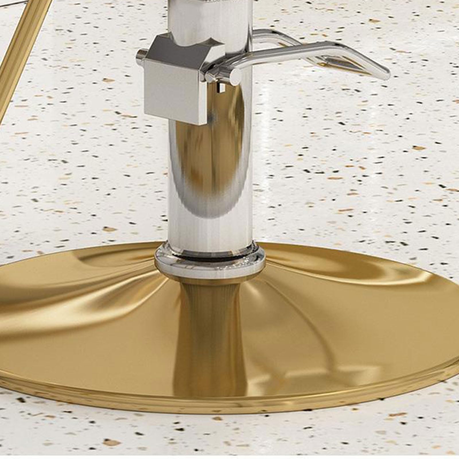 Generisch Friseurstühle, Drehbarer Friseurstuhl mit Goldfuß | Friseurstuhl für Kosmetikstudios | Höhenverstellbarer Friseurstuhl für Friseursalons und Kosmetikgeschäfte