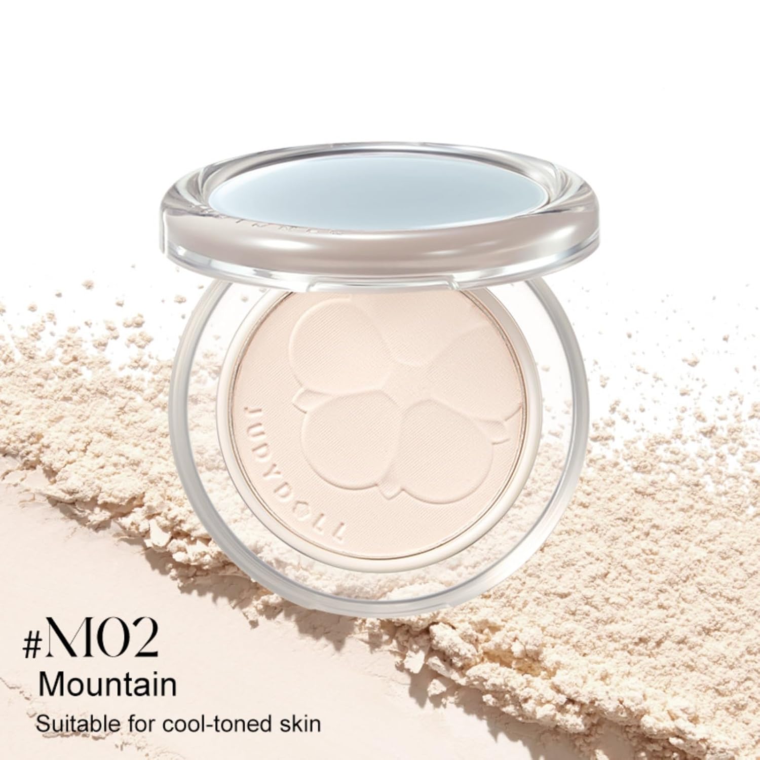 JUDYDOLL Pure Matte Single Highlighter Pressed Powder, 15%+ Concealing Coverage Brightening Face Makeup, Soft-Focus Natural Lift for Under-Eyes & Contour, Seamless Blendable Wear (#M02 Mountain）
