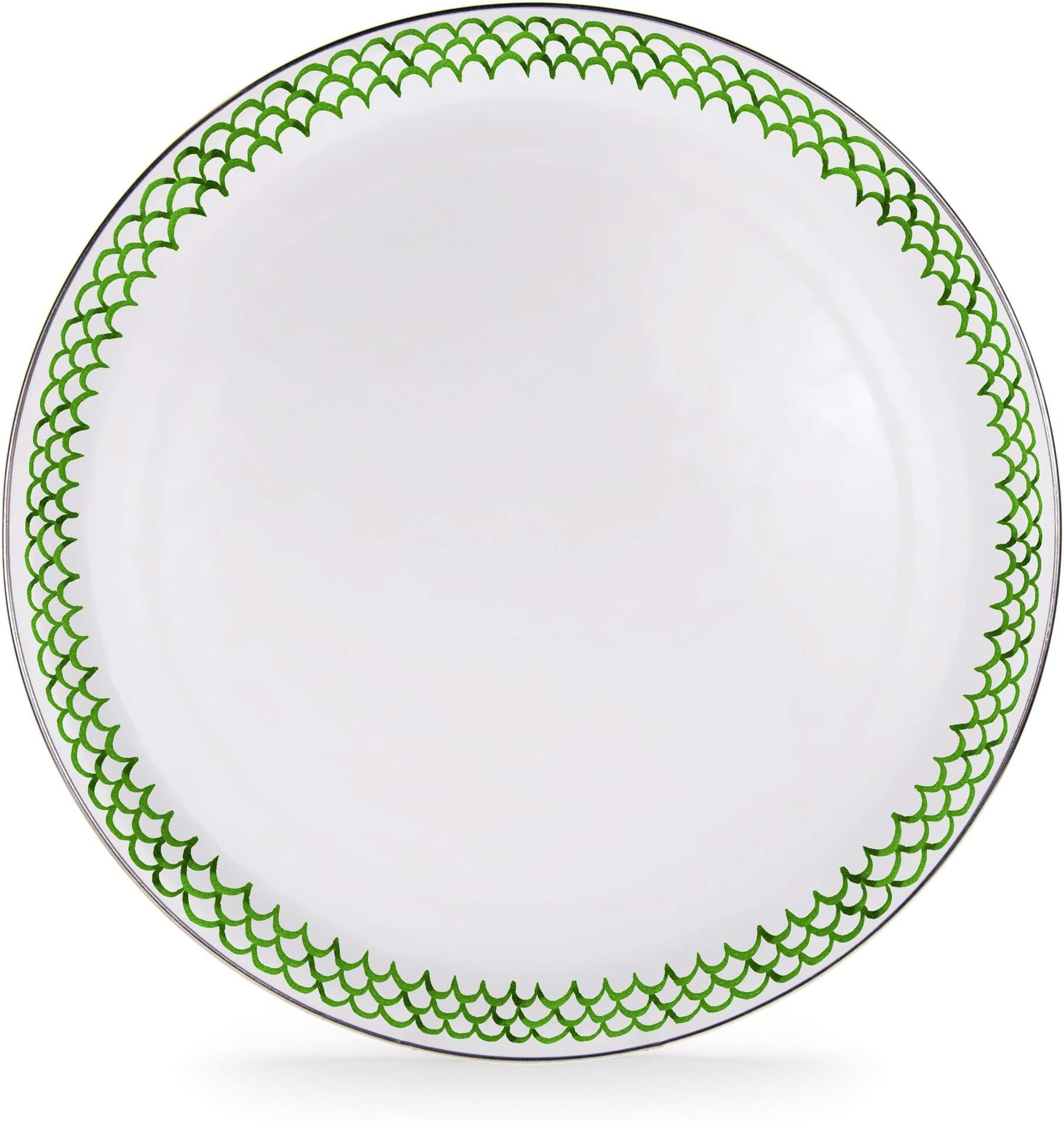 Golden Rabbit Enamelware - 20" Large Tray (Green Scallop)