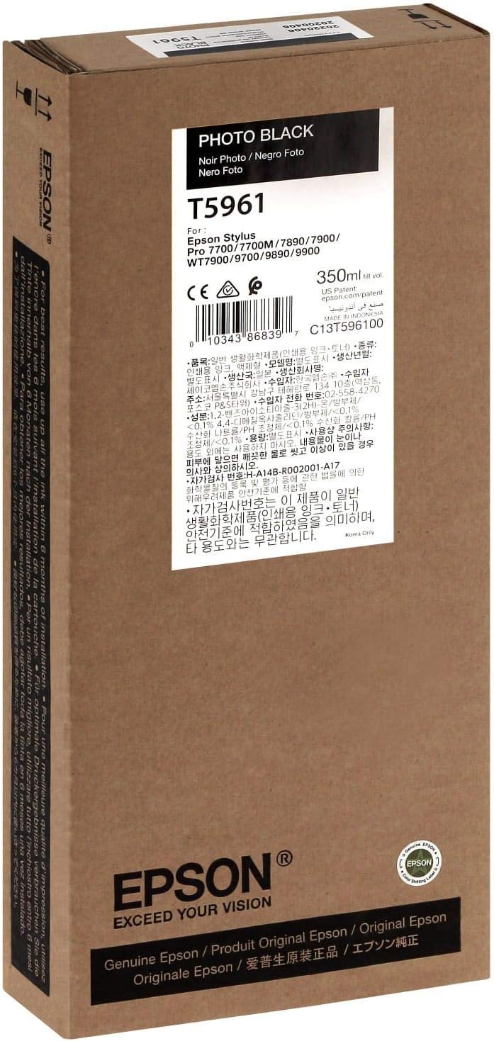 Epson UltraChrome HDR Ink Cartridge - 350ml Photo Black (T596100)
