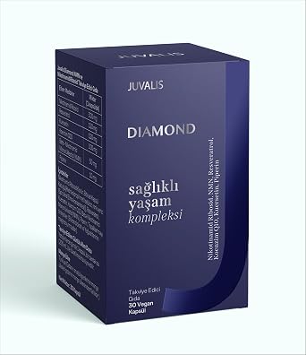 Juvalis Diamond Longevity Complex NAD⁺, Resveratrol, CoQ10 Enerji, Yenilenme, Anti-Aging 30 Kapsül