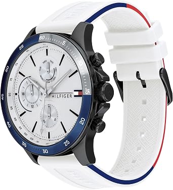 Tommy Hilfiger Analogue Multifunction Quartz Watch for Men with White Silicone Bracelet - 1791723