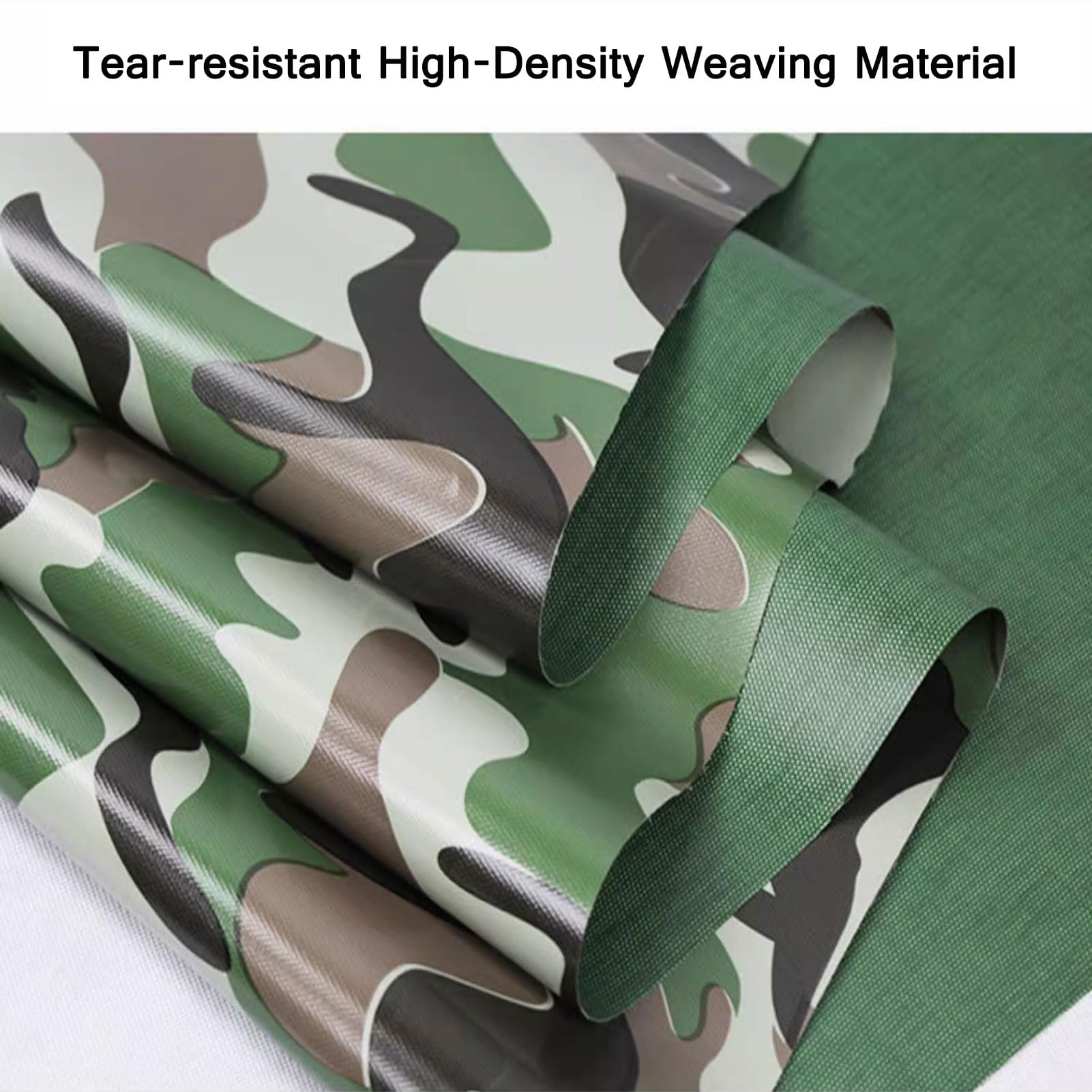 Gewebeplane 16x17m, Camouflage Abdeckplane, Schutzplane, Bootsplane, Wasserdicht Reißfest PVC Wasserdicht Plane mit Ösen, für Camping & Outdoor, Gartenmöbel, Auto