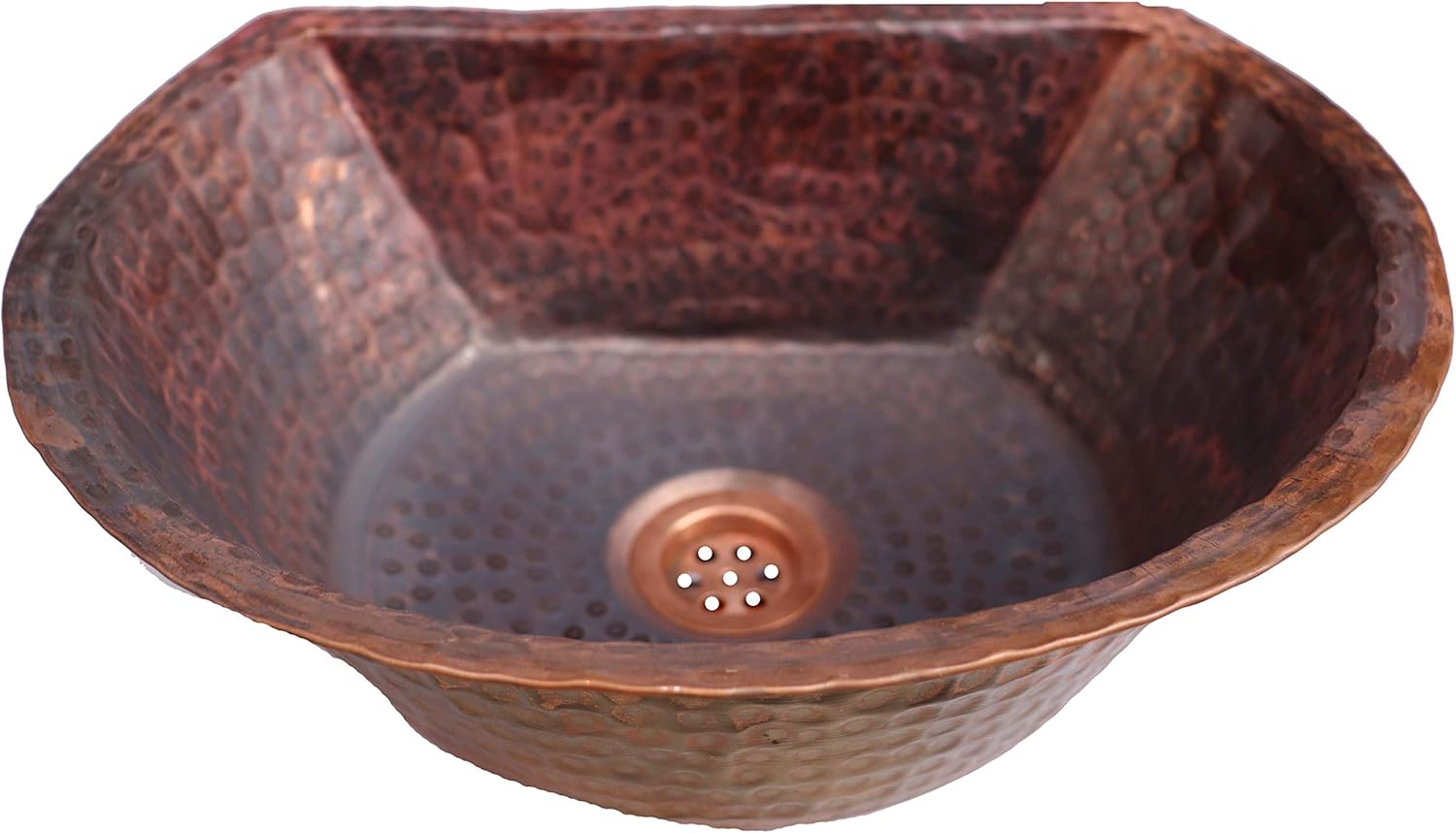 Copper Fire Art Half Round Copper Bathroom Kitchen Bar Prep Sink Wash Basin Bowl Bath Washbowl