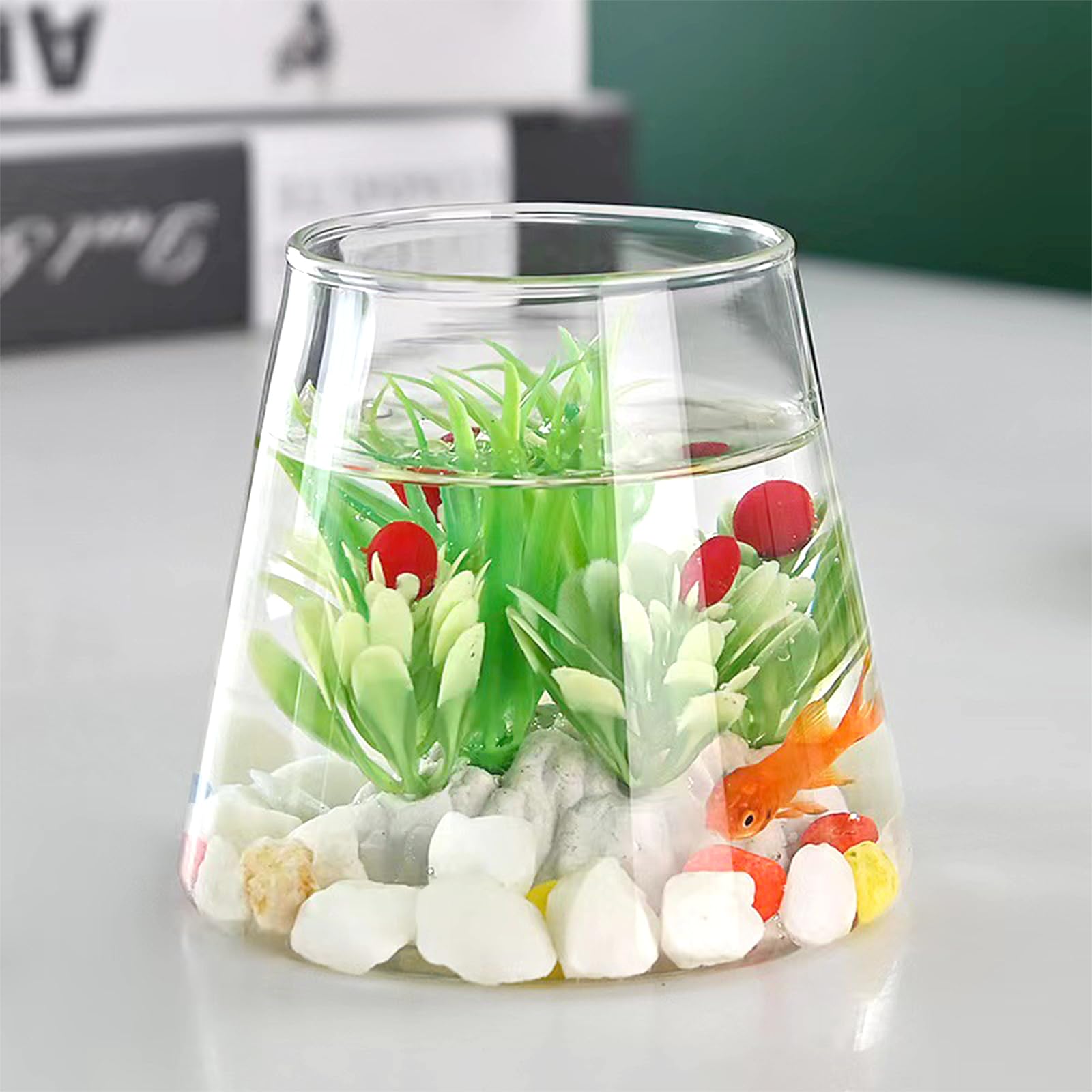 TOPBATHY Vaso Idroponico In Vetro Trasparente Con Tappo In Sughero - Forma Cilindrica Per Terrario E Piante Da Interno - Decorazione Casa/Ufficio - 2