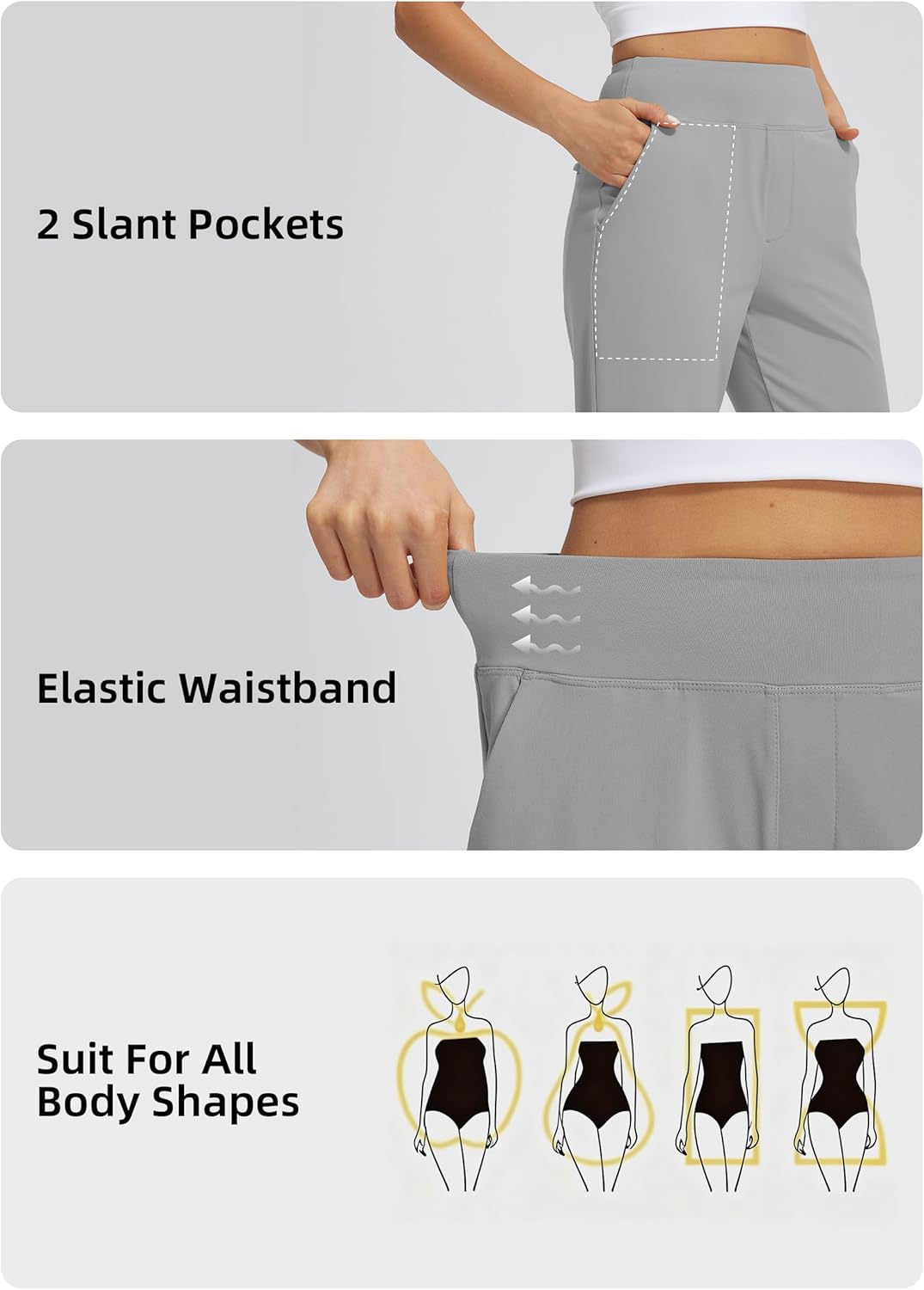 Libin Womens Casual Travel Pants 7/8 Stretchy Golf Pants Ankle Dress Pant Slacks Athletic Workout Sweatpants with 4 Pockets - Image 4