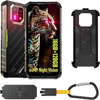هاتف ذكي قوي Ulefone Armor 22 & Case مفتوح، 64MP + 64MP، Helio G96 16GB RAM 128GB ROM، شاشة 6.58FHD+ 120 هرتز، بطارية شحن 33 واط 6600 مللي أمبير، هاتف مقاوم للماء IP68/IP69K، NFC/IR Blaster - أخضر