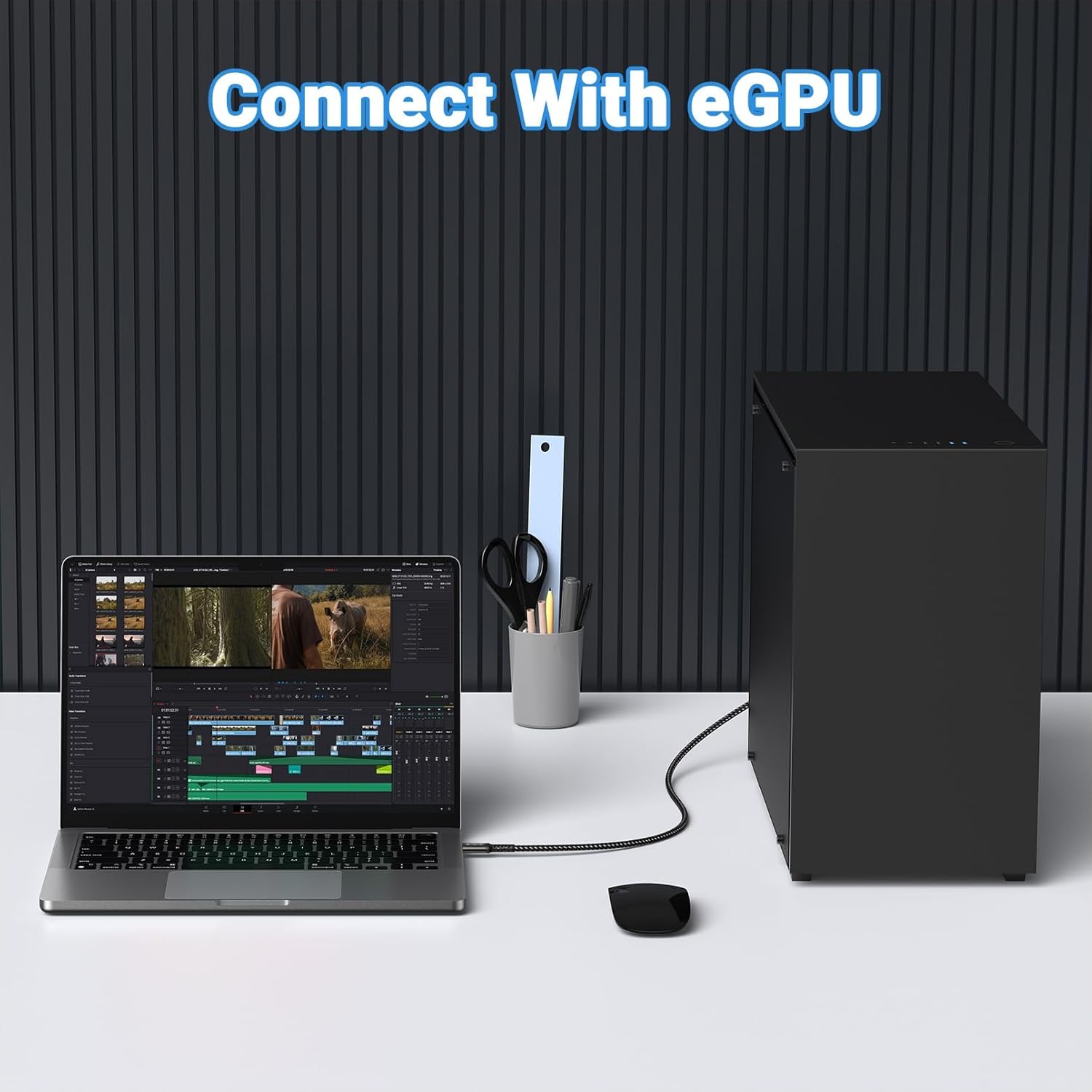 80Gbps USB Data Cable(1.5FT, 2packs) USB C to USB C 240W for Thunderbolt 5, Bandwidth for 16K/Dual 8K, Video Cable Compatible with iPhone 16/Pro/Plus/Pro Max, Thunderbolt 4/3 Cable