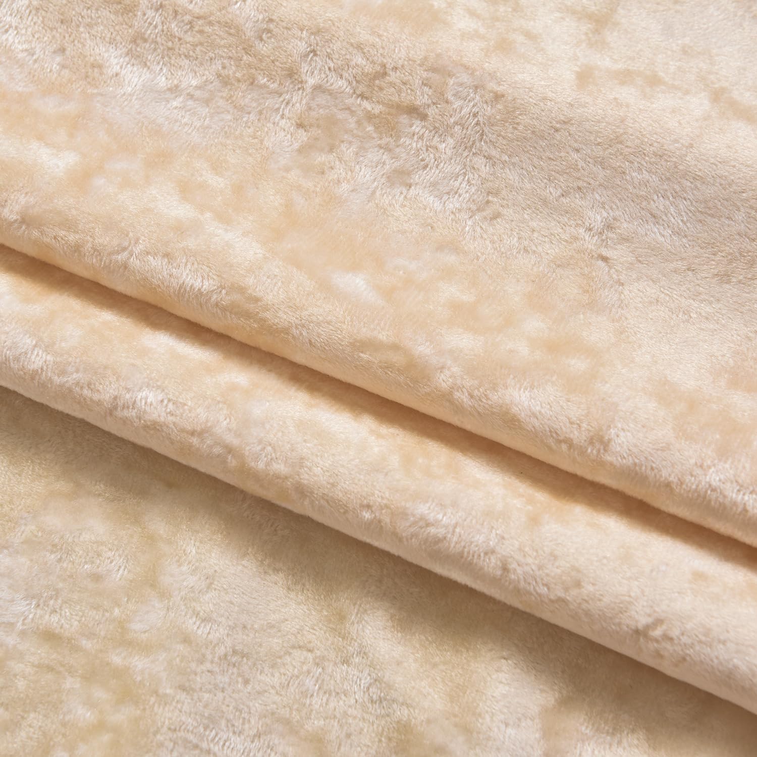 Champagne Crushed Velvet Curtains 96 inch Length- 2 Panels Velvet Living Room Neutural Window Drapes Thermal Insulated Room Darkening Drapery for Bedroom