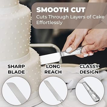 Orblue Premium Bread Knife and Versatile Cake Server Set