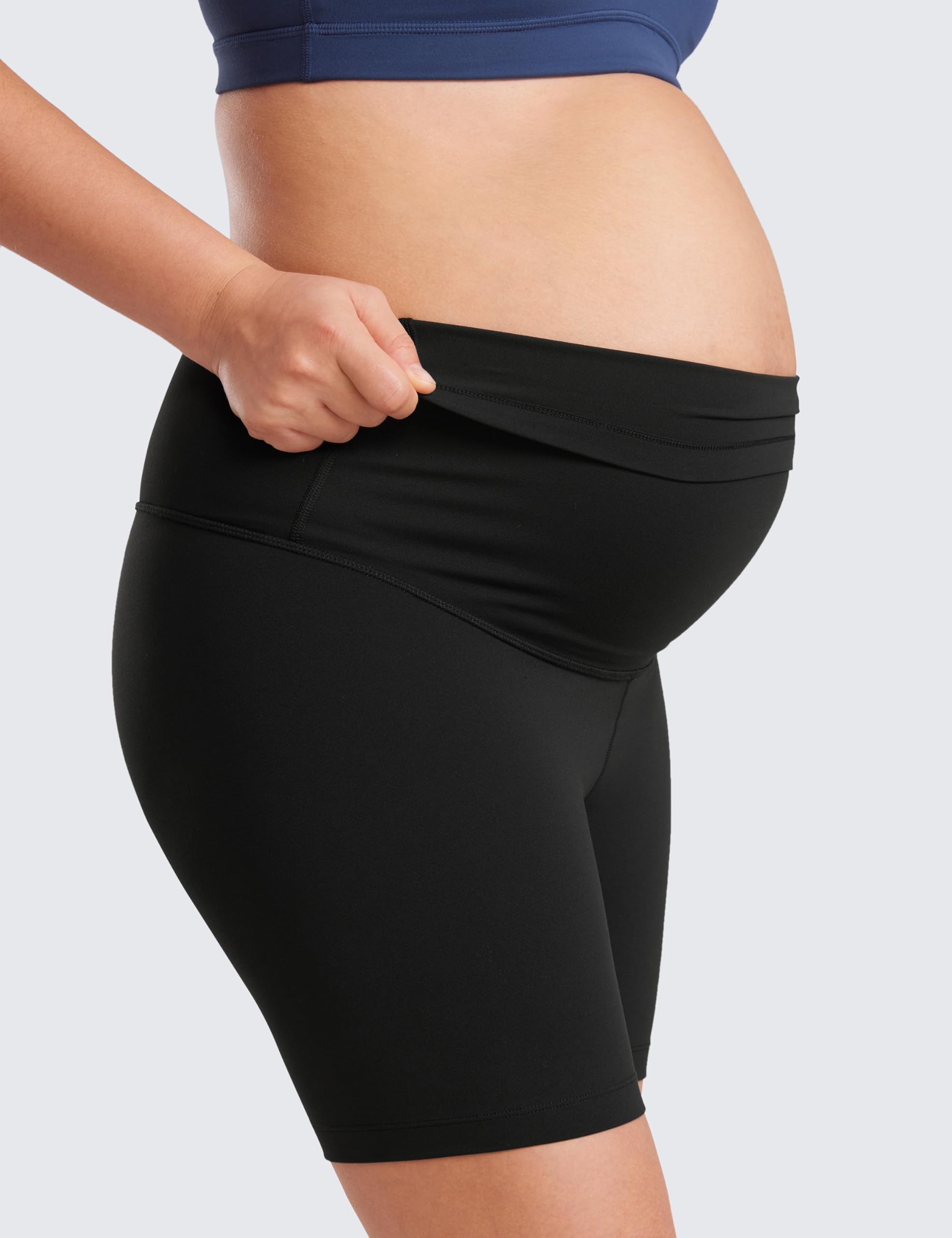 CRZ YOGA Donna Butterluxe maternità Yoga Pantaloncini sopra la Pancia Allenamento Corsa Atletico -10/15cm