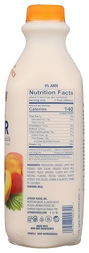 Miniatura 7 de Lifeway Kéfer orgánico bajo en grasa, melocotón, 32 onzas, 0.39 oz de proteína, 12 cultivos activos vivos