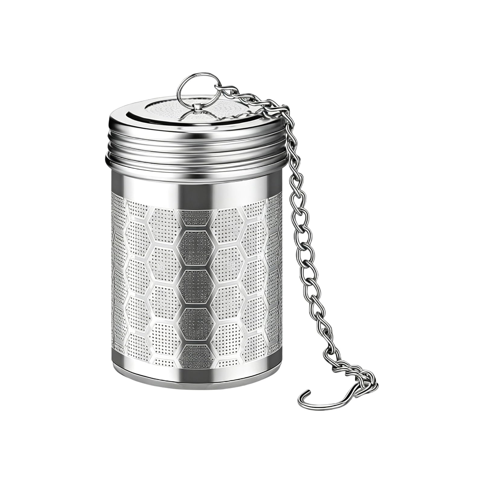 Jazuaiao Tea Strainer Stainless Steel Fine Mesh Infuser, Chain Design for Loose Tea, Blends and Coffee Brewing Strainer Infuser Mesh Filter Loose Brewer Flower Mix Basket Chain Hook Kitchen