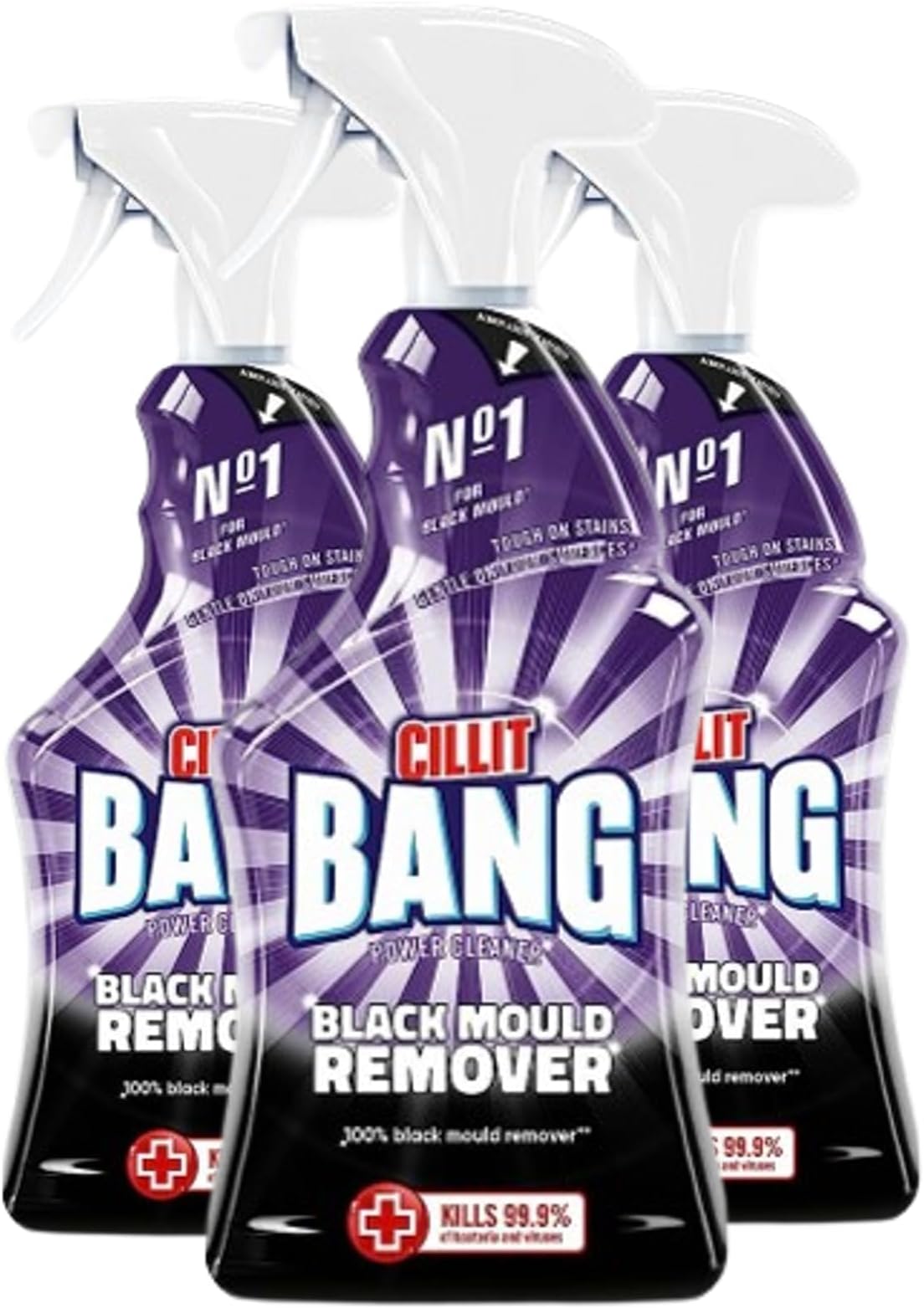 – Black Mould Remover Spray , Removes Mould, Mildew & Dirt , Size: 750ml (Pack of 3)