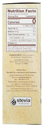 PureVia All Natural Zero Calorie Sweetener - 80 Packets