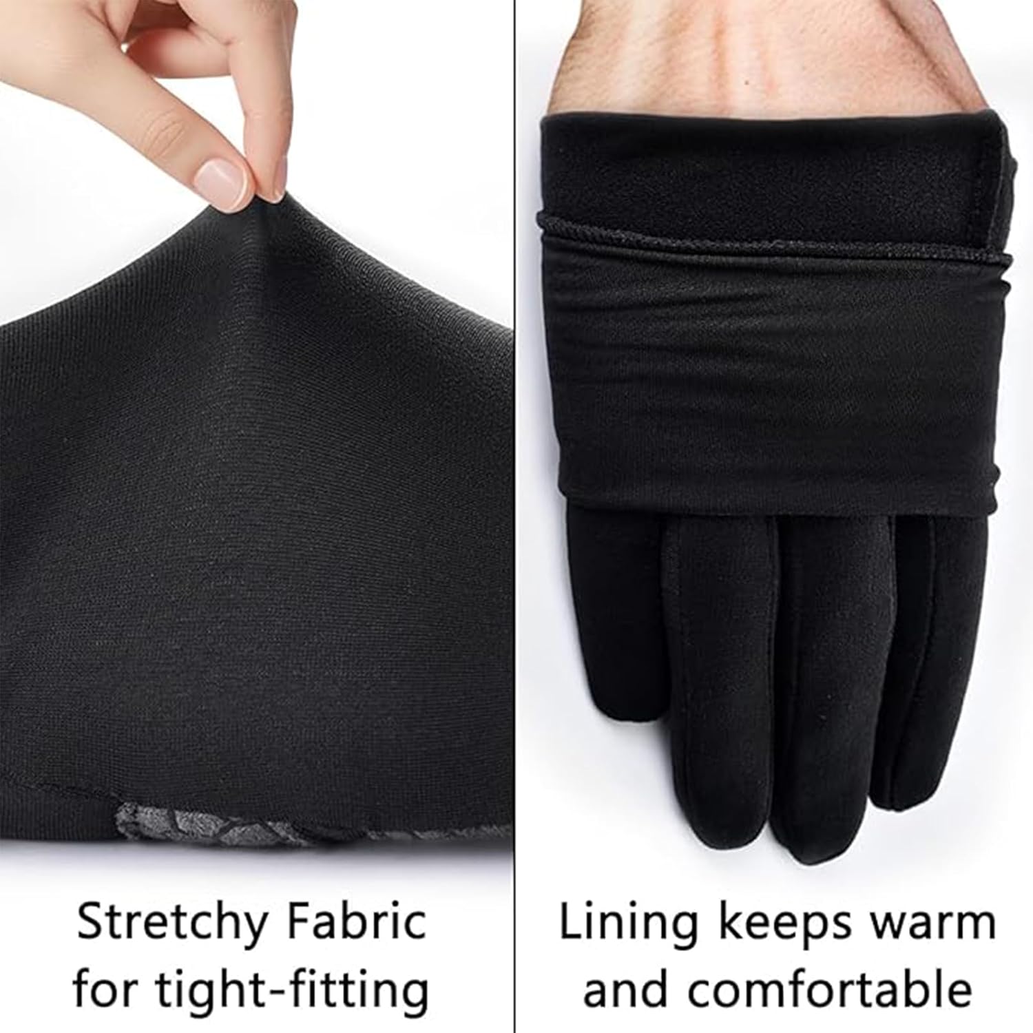Luwint Thin Knit Touch Screen Finger Gloves, Grip UV Sun Protection Glove for Driving Cycling Hiking Outdoor Working (Black) - Image 5