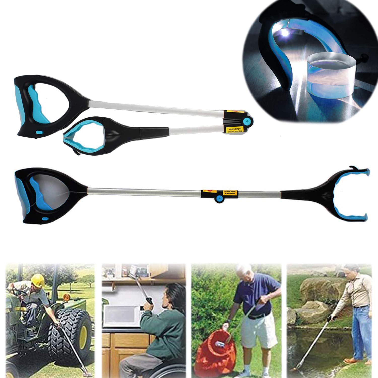 Grabber Reacher Tool,Heavy Duty Trash Picker Grabber, Portable Grabber & Reacher, Lightweight Extra Long Handy Tool, Handicapped Accessories, Grabbers for Elderly Grab It Reaching Tool
