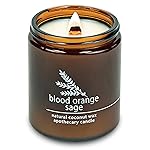 Hemlock Park Crackling Wood Wick Candle Handcrafted with Natural Coconut Wax (Standard 8 oz, Blood Orange Sage)