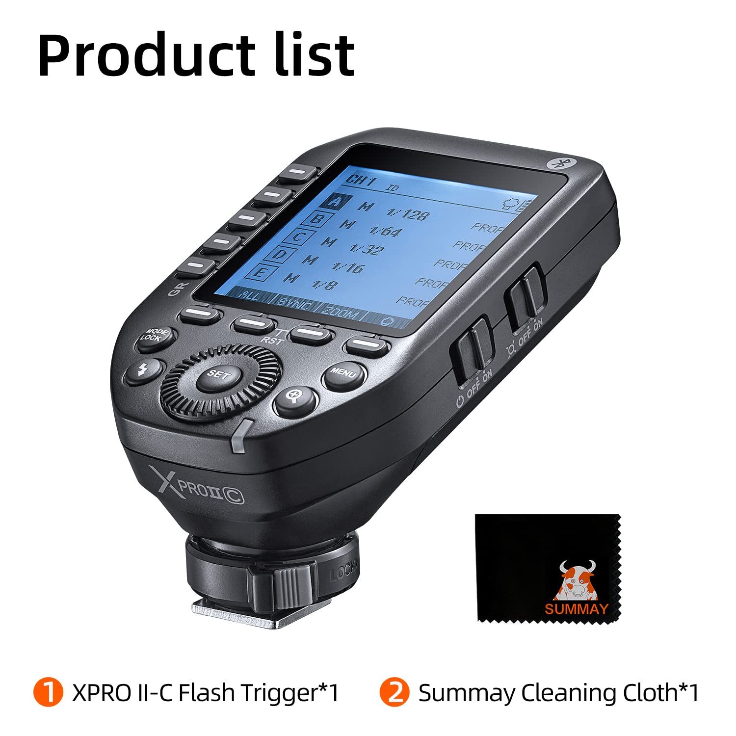 Godox XProII-C TTL Wireless Flash Trigger 1/8000s HSS, Commutazione Istantanea TCM, Controllo APP, 16 Gruppi 32 Canali, Ampio Display LCD, Segnale Stabile, Reattivo, Adatto per Fotocamere Canon