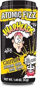 Warheads Balas Atomic Fizz, Extreme Sour, Hard Candy com Fizz, 42g