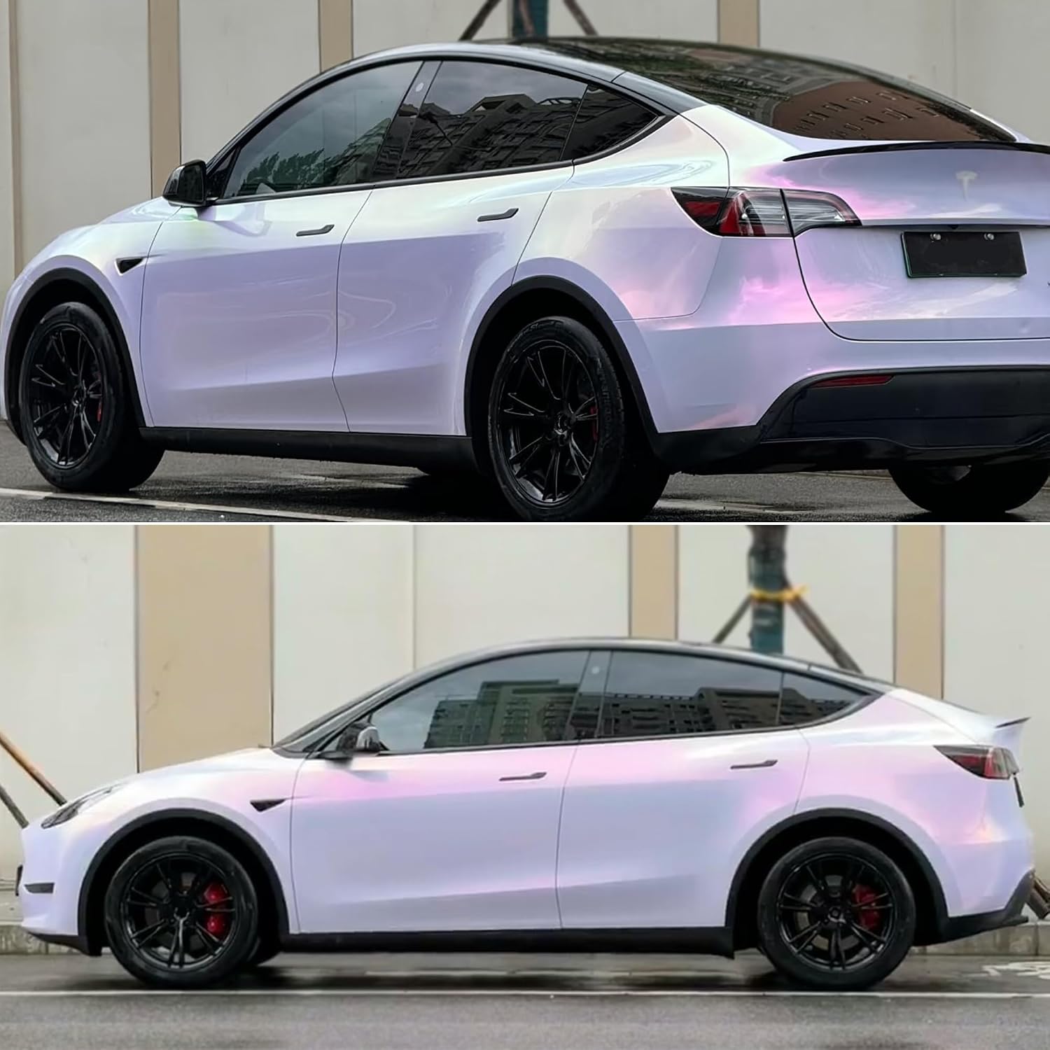 Light Purple Gray to Charming Diamond Gold Metallic Chameleon Vinyl Wrap Sparkling Pearlescent Pink Color Change DIY Vehicle Vinyl Film, 59.84" x 669.29" (The Whole Roll)
