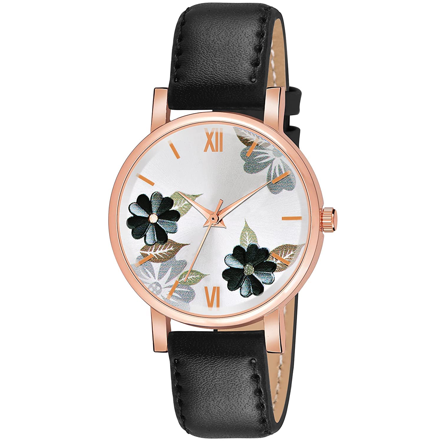 just like Flowers Dial Leathers Strap Wrist Watches for Girls and Women (Black) (B0BNNCTPZZ) Amazon Price History, Amazon Price Tracker