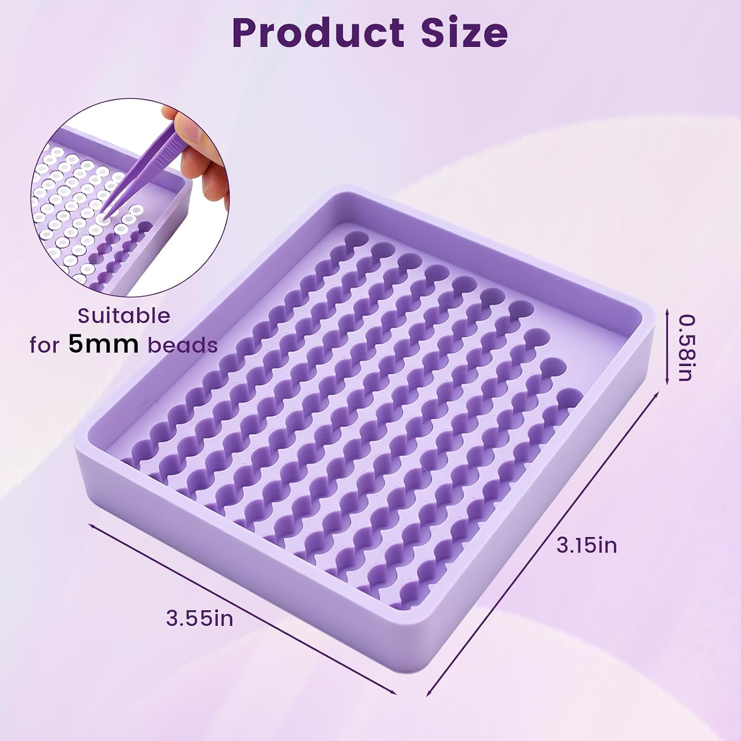 2 Pcs Fuse Beads Picking Tray with Total 296 Holes, 5mm Iron Bead Efficient Sorting Tools for Melting Beads in DIY Craft Art