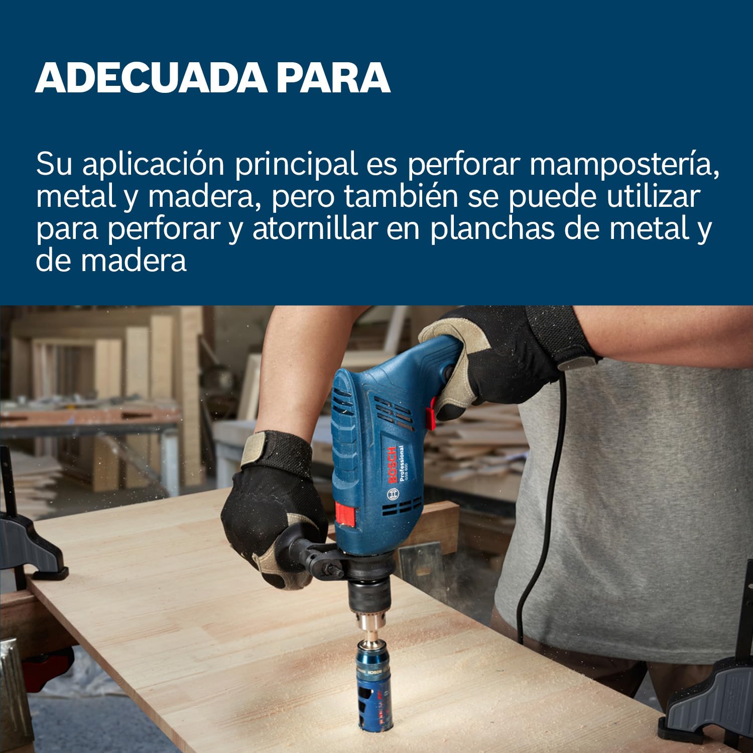 Bosch Professional taladro percutor con cable GSB 600 (motor de 600 W, 13 mm de taladrado en hormigón, escobilla de carbón)