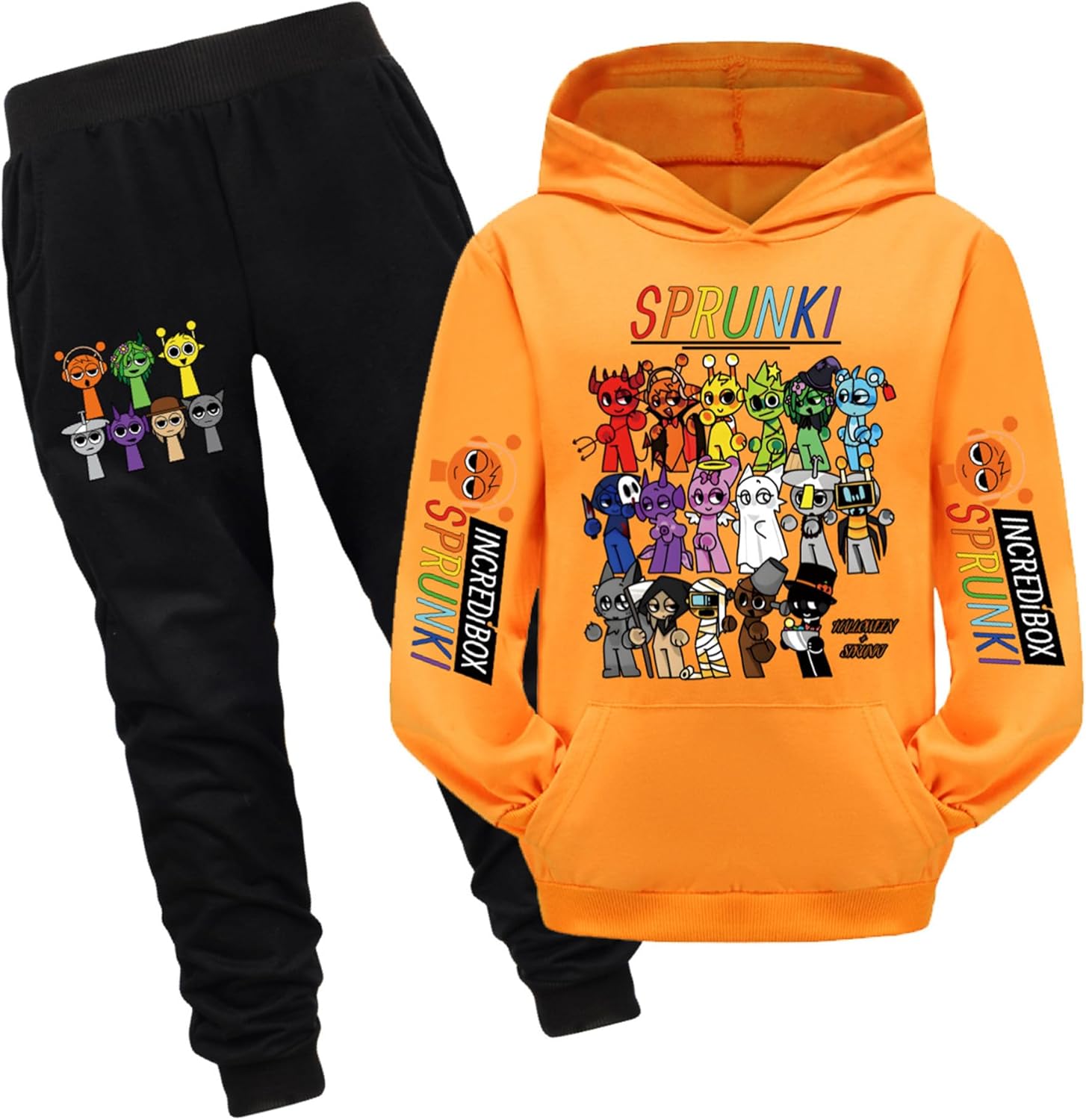 [PUCXAU] Sprunki スプランキー 子供トレーナースーツ長袖フード付きルーズホーム服男の子と女の子秋と冬のトップス 11