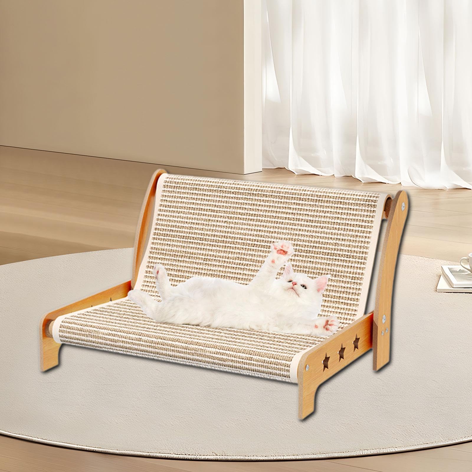 Griffoir pour Chat Fauteuil Inclinable Lit Divan Planche à Griffer Conception 2 en 1 Polyvalente pour Le Grattage et La Convient pour Les Chat, Size S