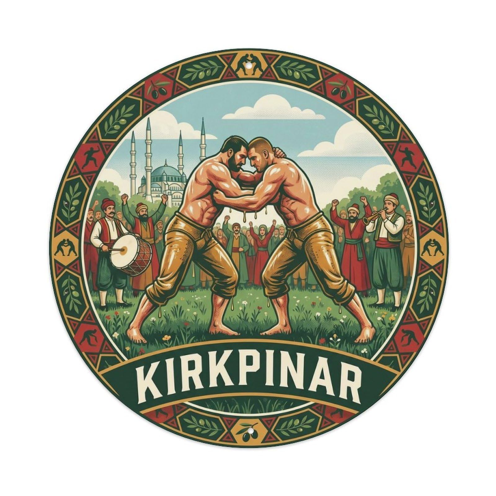 Edirne Kirkpinar Heritage Travel Turkey Graphic Metal Tin Sign
