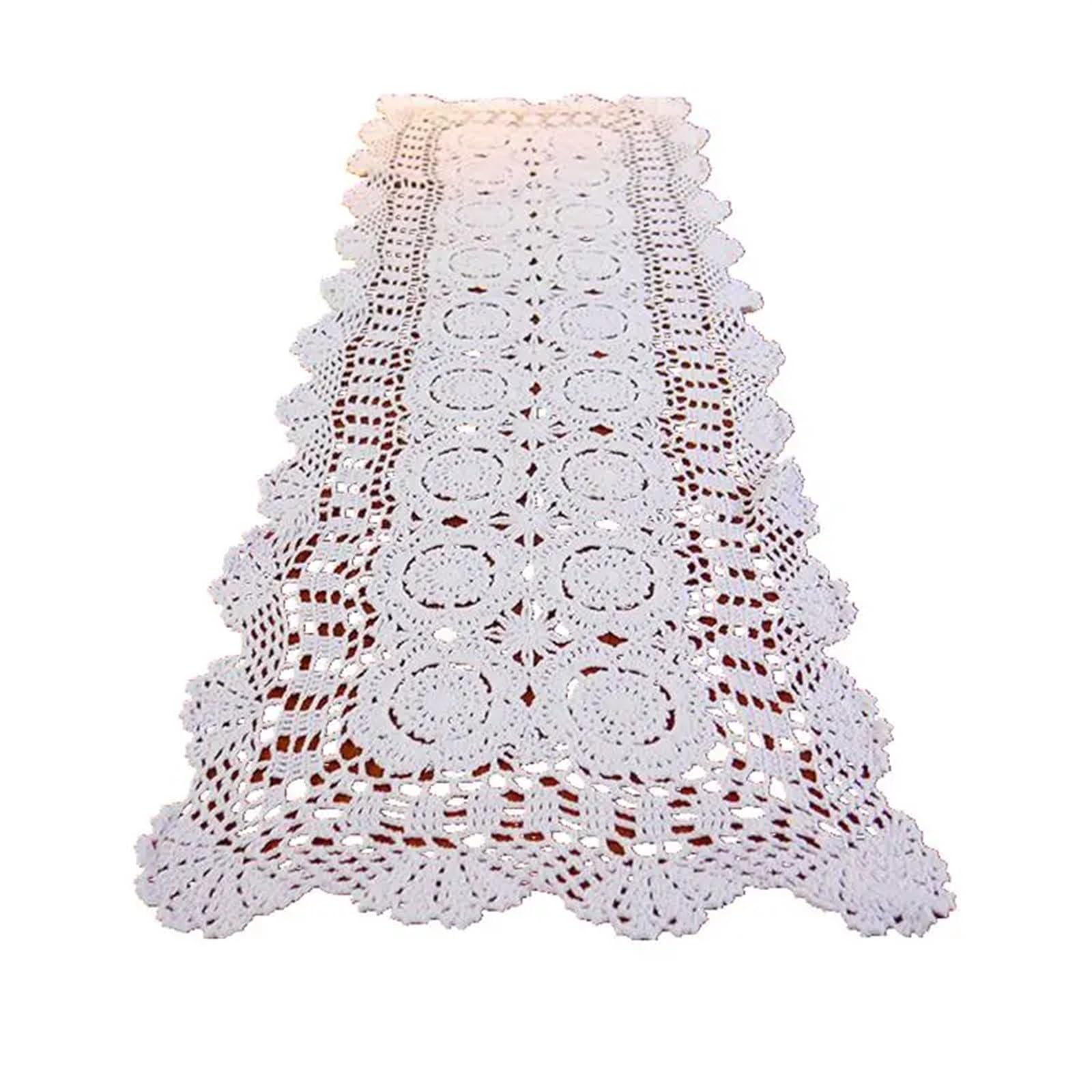 Nappe en coton crochetée main : l'élégance du chemin de table blanc haut de gamme pour vos repas