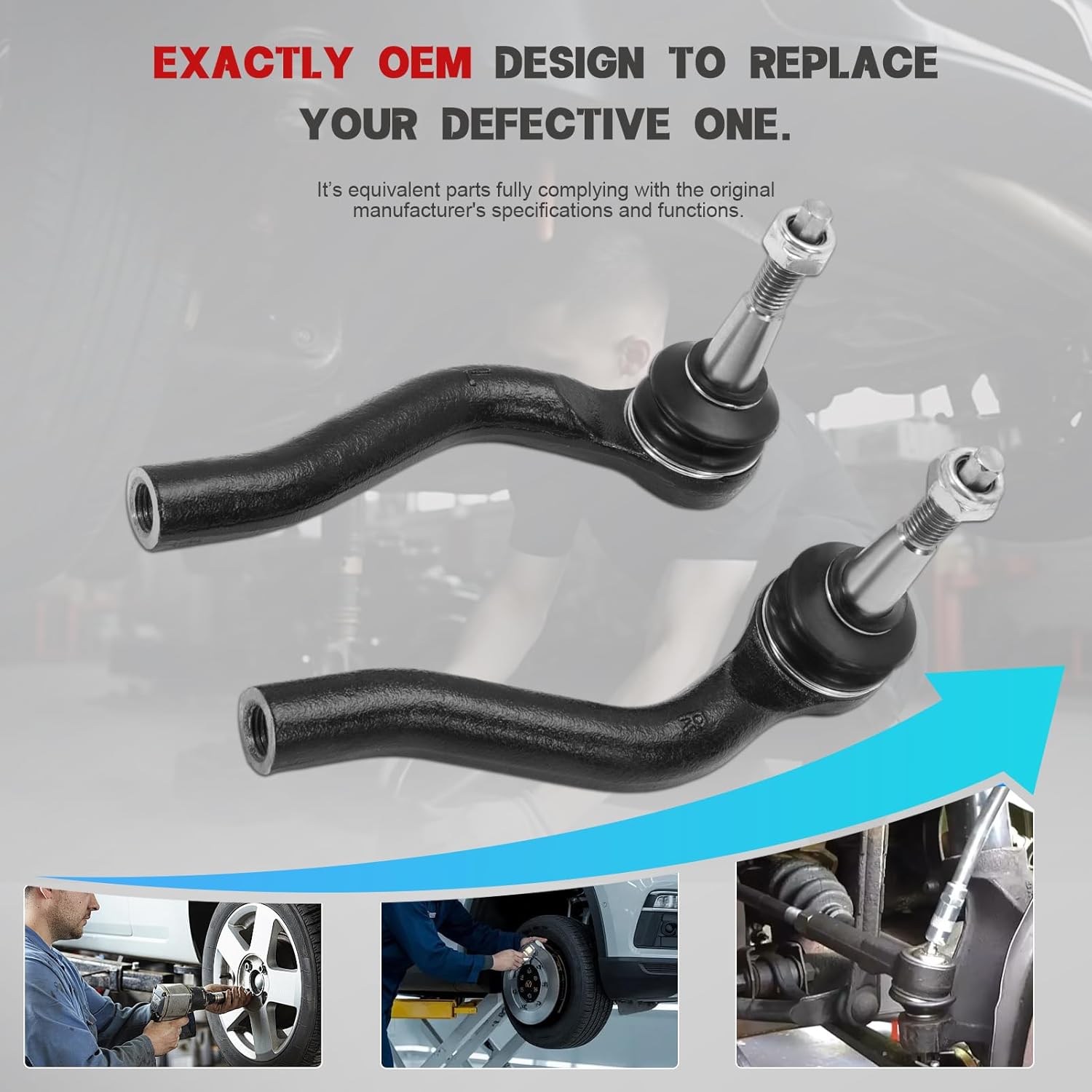 2PCS Front Outer Tie Rod Ends for Traverse 2018-2021 & Blazer 2019-2021 & Acadia 2017-2021 & Enclave 2018-2021 & XT5 2017-2021, XT6 2020-2021