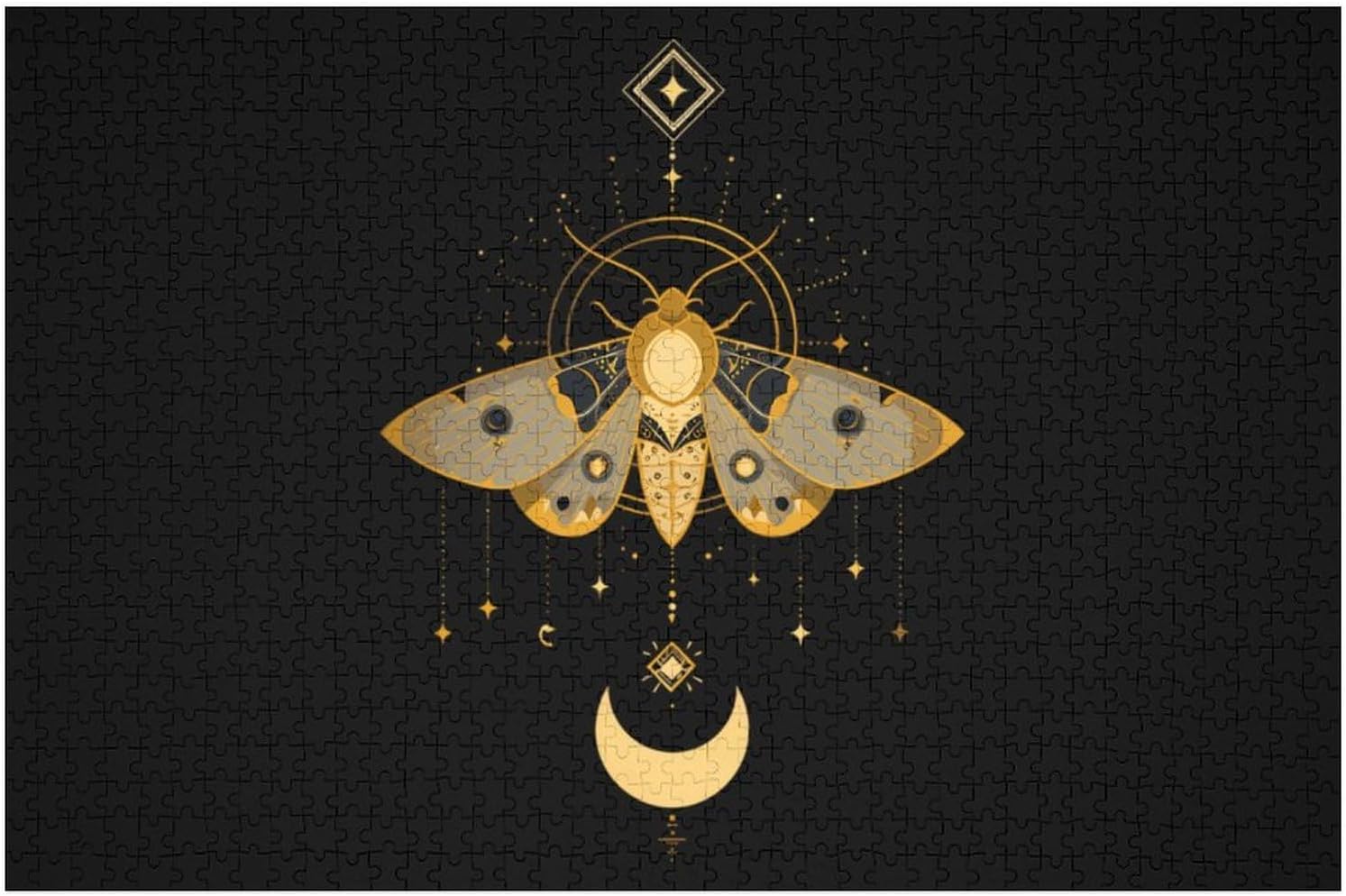 Gold Moth Puzzles for Adults 1000 PCS Wooden Jigsaw Puzzle Wall Decor Christmas