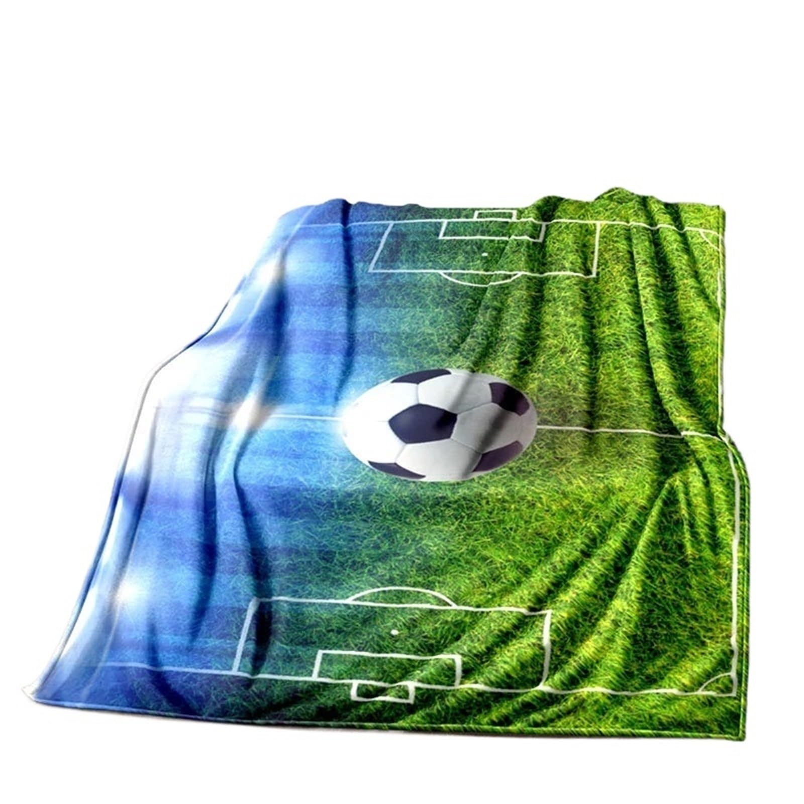WSQHAO Soccer Ball Football Goal Throw Blanket Soft Blankets Bed Sofa Home Decor for Bed Couch(Color2)