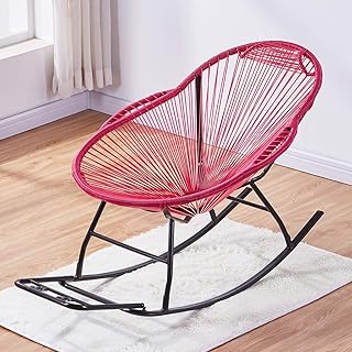 HZH Reclináveis Cadeira de Balanço Espreguiçadeira Reclinável Sala de Estar Varanda Deck Terraço Café Espreguiçadeira Nap Espreguiçadeira Espreguiçadeira para Grávidas Interior e Exterior (Azul)