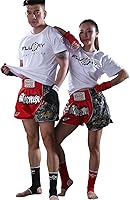 Vista 147 de Fluory - Pantalones cortos de lucha para muay thai, shorts de MMA, ropa de entrenamiento para lucha en jaula, grappling, artes marciales, kickboxing