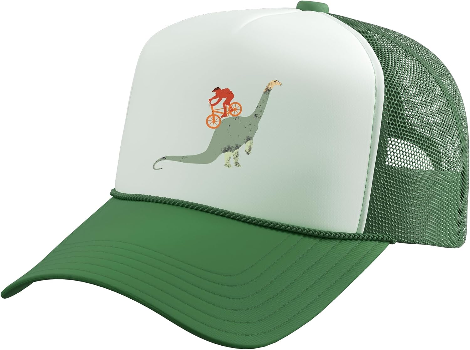 BMX Bike Vintage Dinosaur Bicycles Cycling Biking Race BMX Trucker Hat with Adjustable Mesh Back
