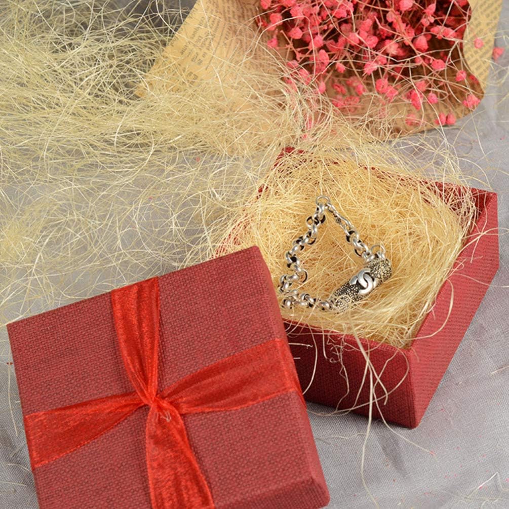 POPETPOP Flexible Jute Box Filling Material for Wedding Decor Accessories Natural Raffia Grass Stuffing for Craft Boxes Presentation and Event Decoration Per Pack