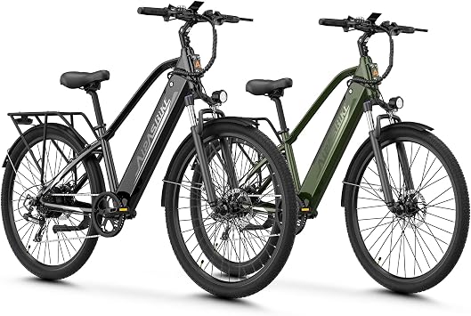 Aipas C2 Electric Bike for Adults 1100W Peak, 28Mph & 62 Miles Long Range Commuter Ebike for Men Women with 48V 12.8Ah Battery, 26" Adjustable Suspension All-Terrain Electric Bicycle