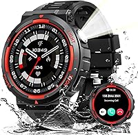 Vista 10 de Relojes inteligentes militares para hombres (responder/hacer llamadas) con linterna LED 3ATM resistente al agua reloj inteligente con más de 100