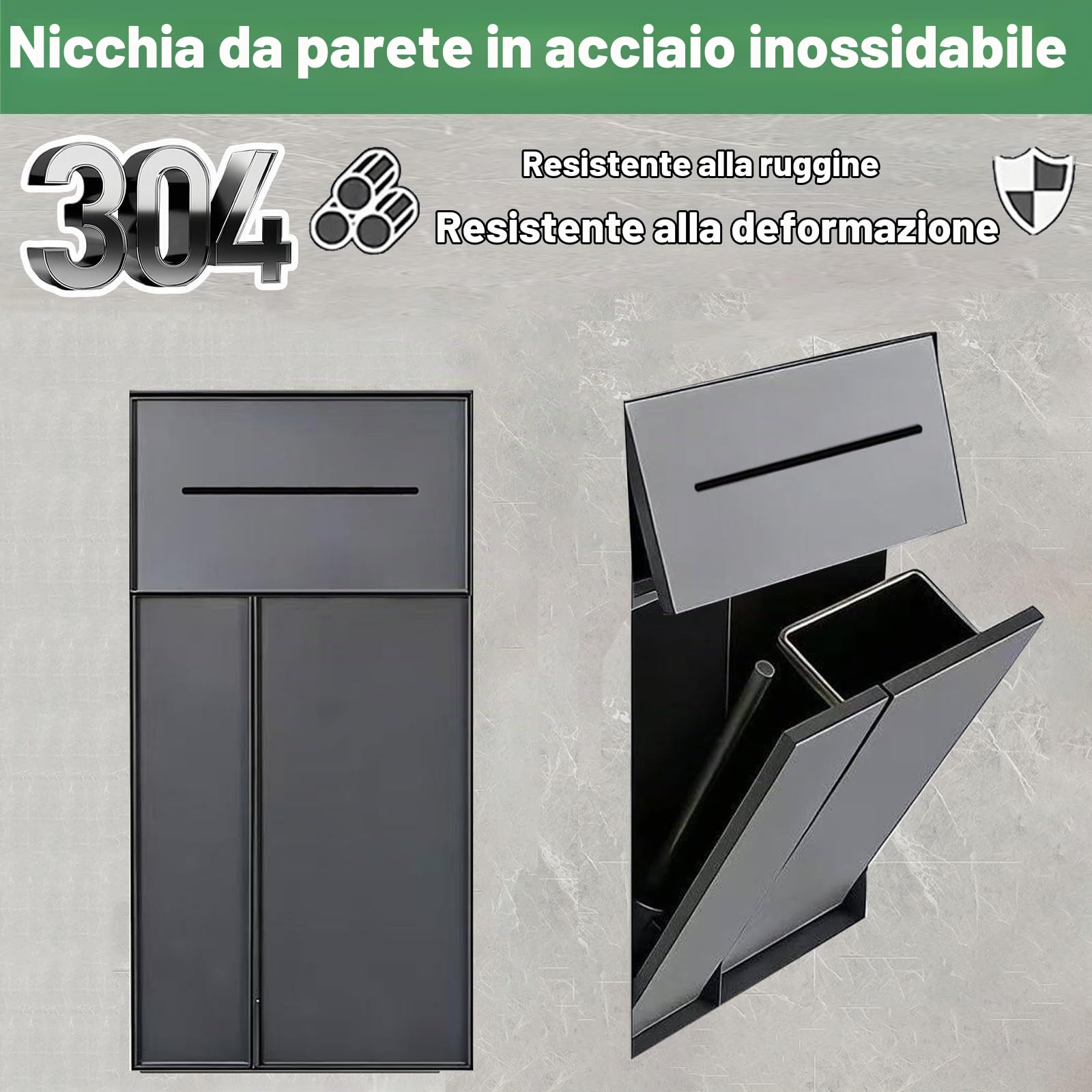 ZAQYCM Nicchia doccia incasso Porta Rotolo Di Carta Igienica A Parete Con Vano Porta Spazzolino, Cestino Impermeabile Per Bagno Per Hotel E Ristoranti, Incasso In Nicchia Per Piastrelle(White)