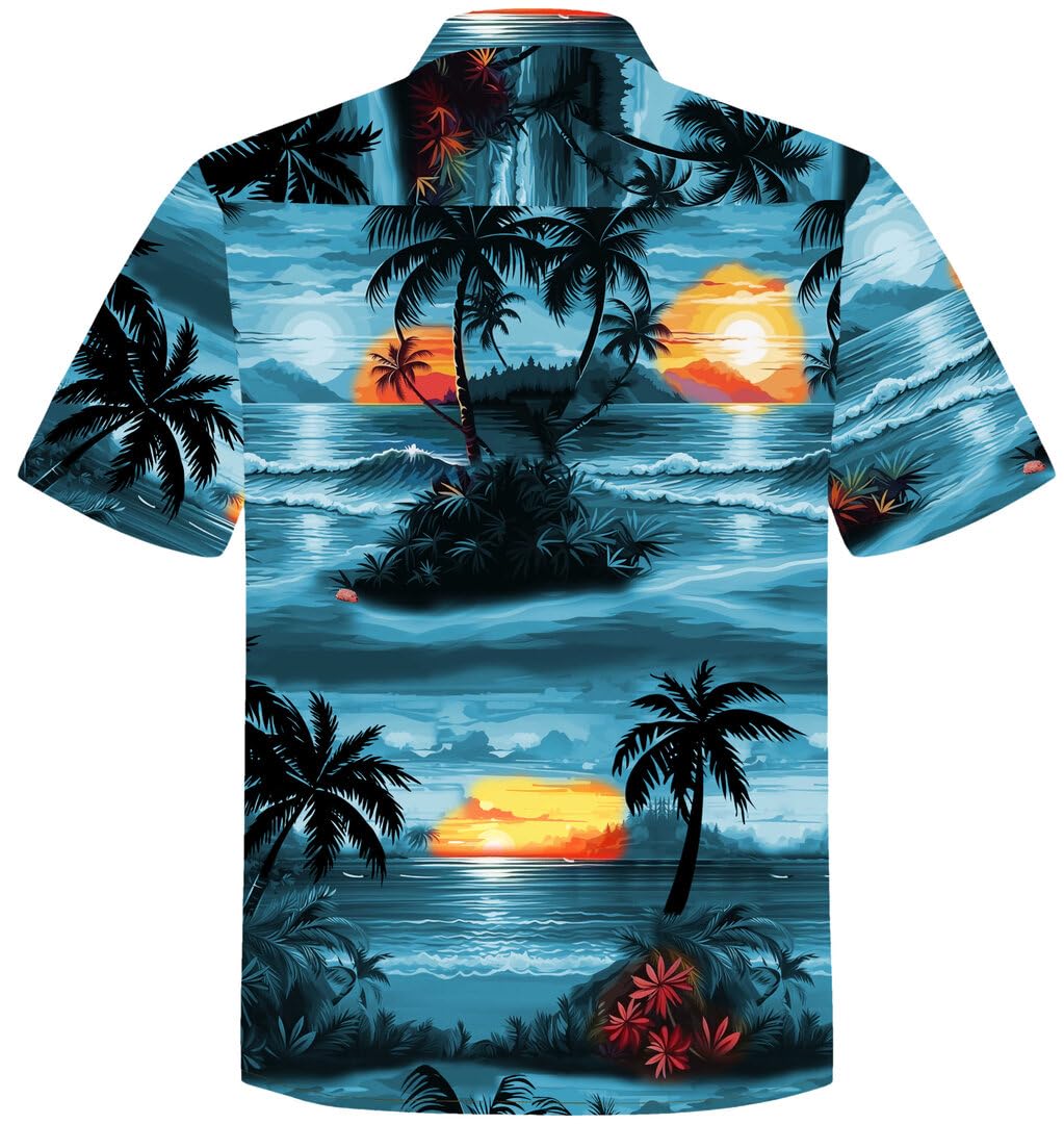 Hawaii Hemd Männer Baumwolle Größe S - 8XL Herren Hawaiihemd Kurzarm Strand Palmen