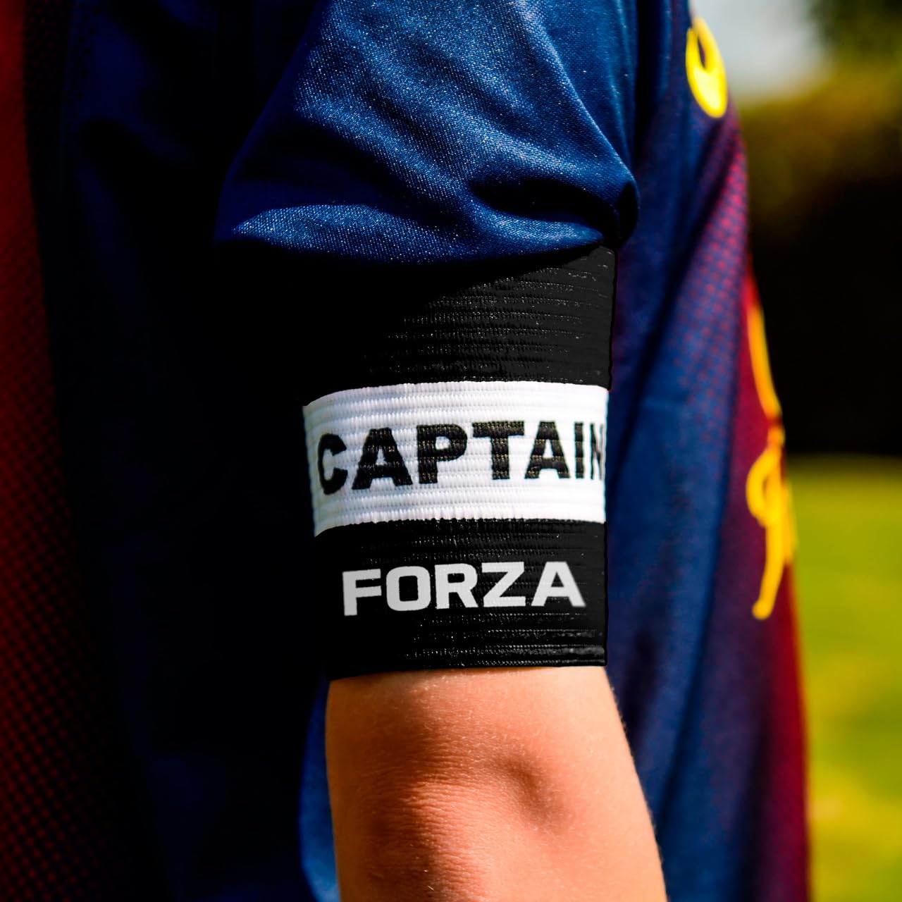 FORZA Captains Armbands – Adult & Junior Elastic Sport Arm Band for Football, Rugby & More [7 Colour Options] (Black, Junior) — image 1
