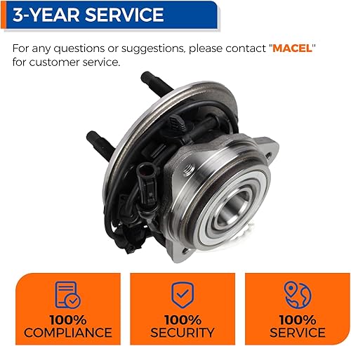 Miniatura 7 de PAROD Par 515003 Conjunto de rodamiento de cubo de rueda delantera para Mercury Mountaineer 1997-2001, Ford Explorer 1995-2001, Ranger 2001-2009,