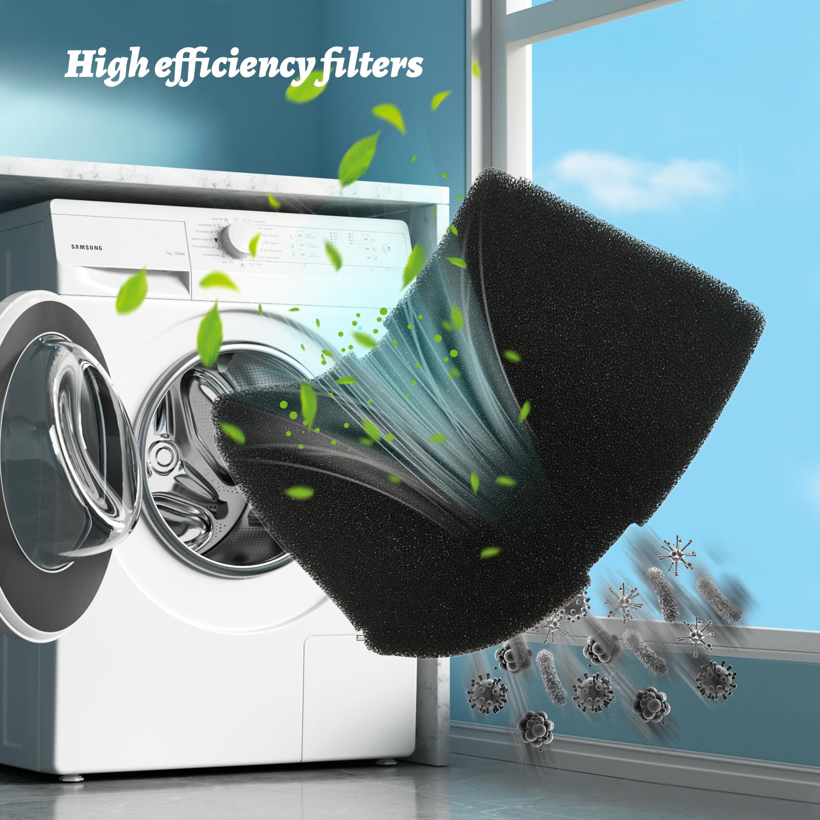 6 Filtri Per Asciugatrice Beko - Ricambio 2964840100 - Schiuma Evaporatore - Foto 10