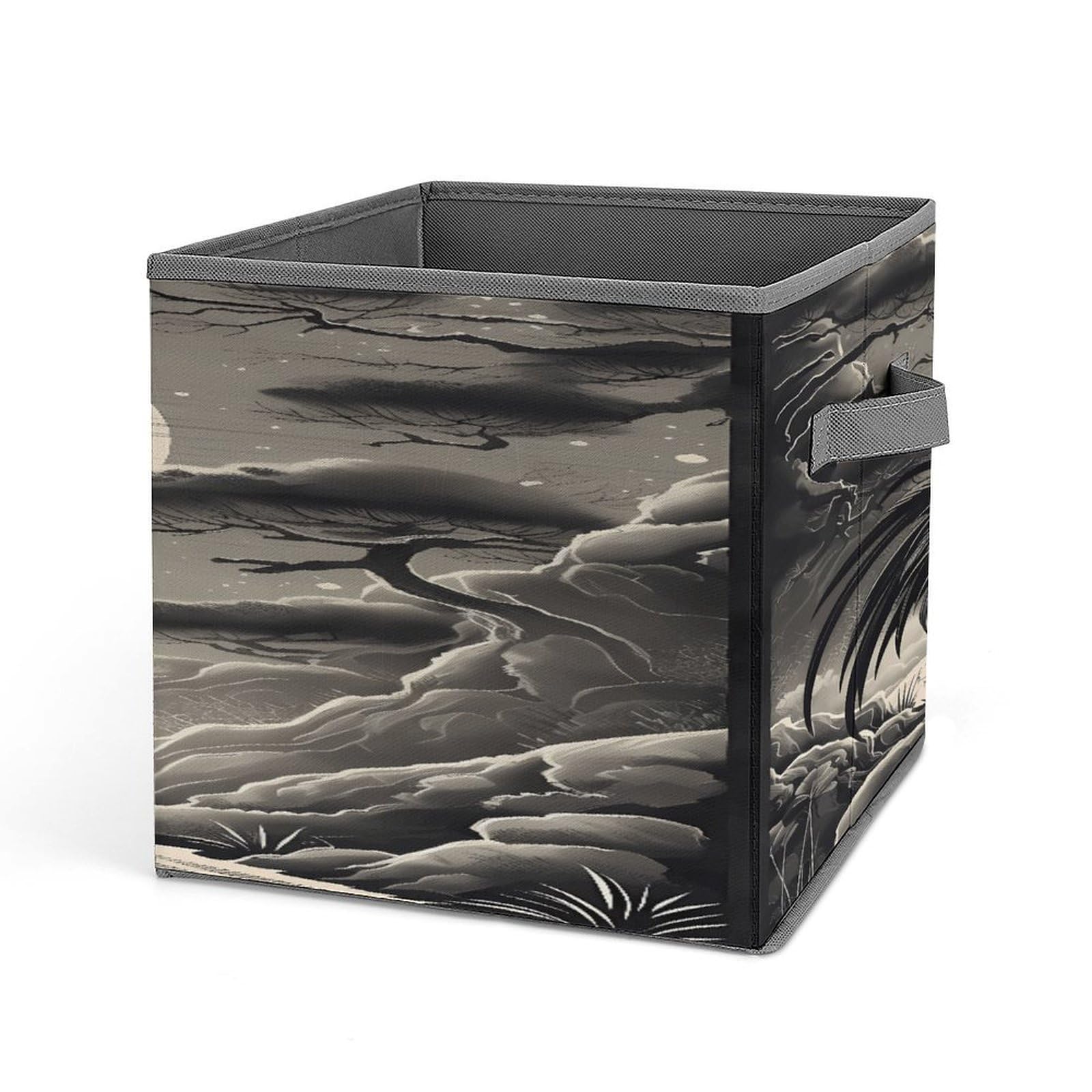 FekiLoot Chicken on The Mountain Folding Storage Bins with Handles Large Fabric Storage Cube Storage Organizer Heavy Duty Closet Organizer Sturdy Collapsible Bin Foldable Baskets